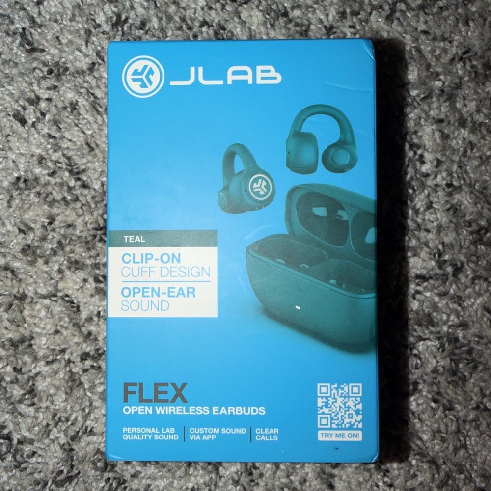 JLab Flex Open Bluetooth Earbuds, Wireless, Clip-On Cuff Design, Fitness & Gym